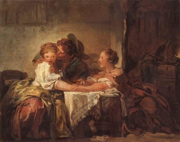 Jean Honore Fragonard A Kiss Won oil painting image
